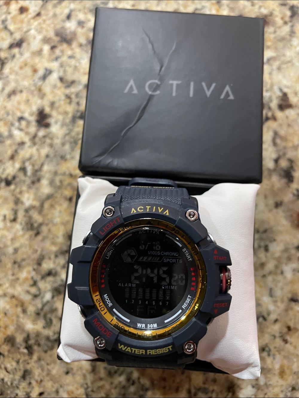 Activa Men's Black and Gold Digital Sports Watch